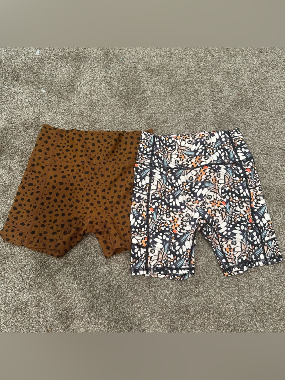 Women’s Sacré Athletic Bike Shorts Medium with pockets Butterfly Leopard